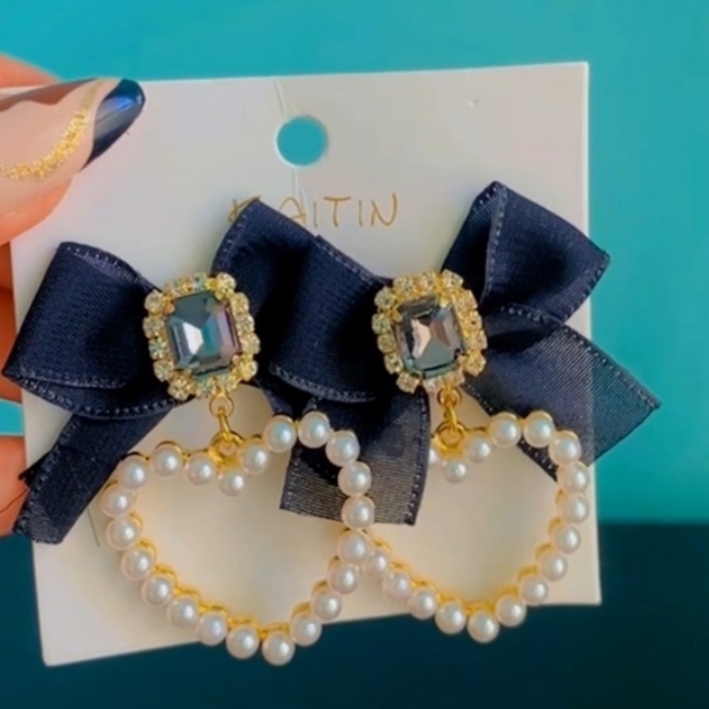 🎀New Black Bow Dangle Earrings